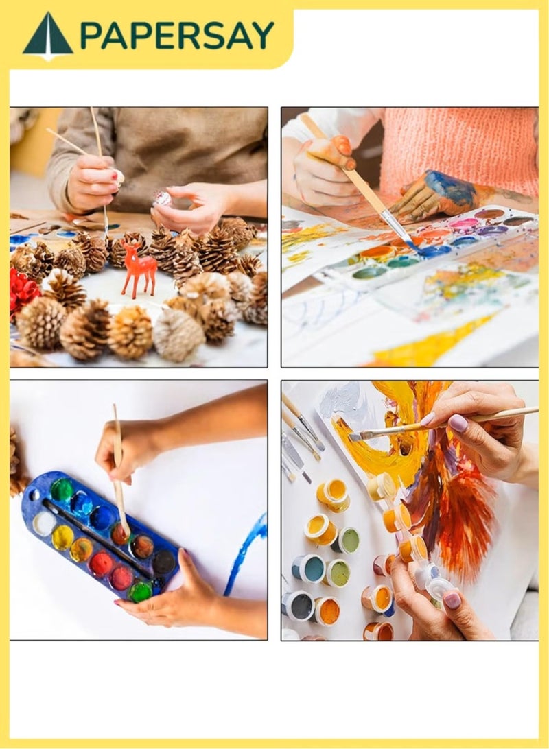 PAPERSAY 6 Pieces Wooden Paint Brush Set,Versatile Brushes for Oil, Watercolor,Rocks, Body Art, Nails, and DIY Crafts,Professional Artist Brushes Kit - Image 5